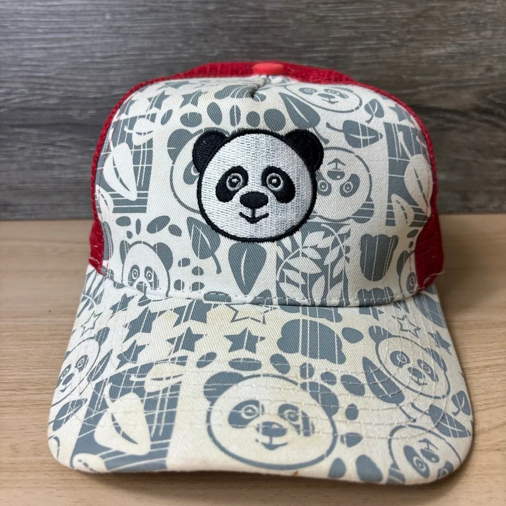 San Diego Zoo Hat Cap Snap Back Gray Red Panda Trucker Adjustable